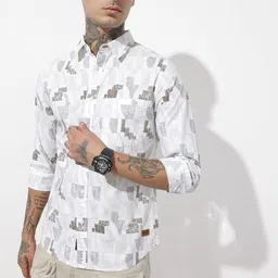 The Roadster Life Co. Abstract Printed Pure Cotton Casual Shirt-image-11
