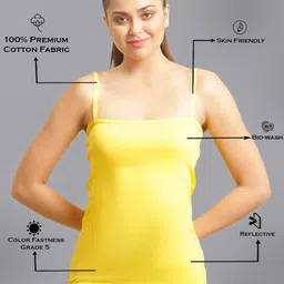 FBAR Pure Cotton Non-Padded Square Neck Sleeveless Camisole image 2