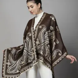 Mafadeny Brown Regular Fit Printed Stole image 2