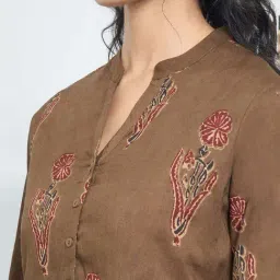 Rangmanch By Pantaloons Brown Regular Fit Printed Kurta image 5