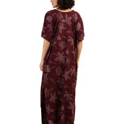 Noty Women Printed Cotton Maxi Kaftan Nightdress image 2