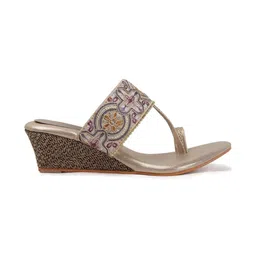 DIPYO Embellished Ethnic Wedge Sandals image 4
