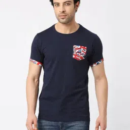 Pepe Jeans PATRICK Navy Printed Slim Fit Cotton Crew T-Shirt-picture-18