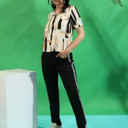 Campus Sutra Beige Printed Shirt image 3