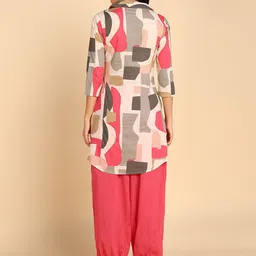 Asami Printed Shirt Collar Neck Tunic With Palazzos Co-Ords image 2