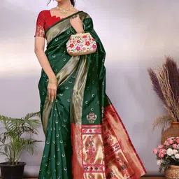 WOVENSTOCK Zari Pure Silk Kanjeevaram Saree image 5