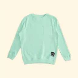 Pantaloons Junior Mint Green Cotton Regular Fit Full Sleeves Sweatshirt-picture-3