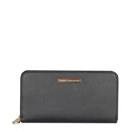 Tommy Hilfiger Negra Navy Solid Zip Around Wallet for Women-image-45