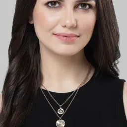 Karatcart Golden Multicharm Multilayered Chain Women image 2