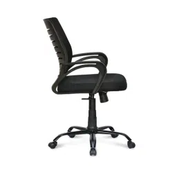 Nilkamal Giza Black Fabric Ergonomic Mid Back Office Chair with Height Adjustable image 5