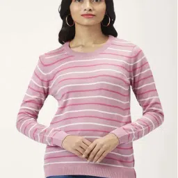 Honey by Pantaloons Pink Striped Sweater-image-63