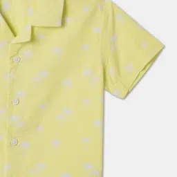 R&B Kids Light Yellow Printed Regular Fit Shirt image 3
