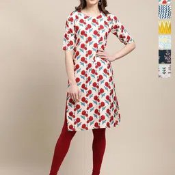 7Threads Women Pack Of 6 Ethnic Motifs Printed Daily Straight Kurtas-picture-11