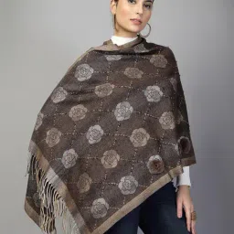 Mafadeny Brown Regular Fit Embellished Stole image 2