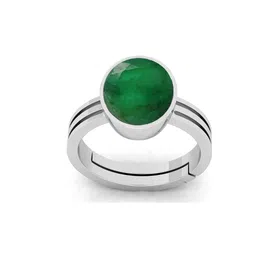 RRVGEM Emerald 6.25 Ratti Silver Plated Finger Ring-picture-14