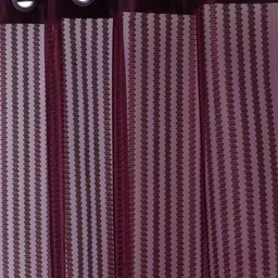 HOSTA HOMES Purple Set of 2 Striped Window Curtain image 3