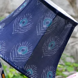 Inara Blue Printed Metal Contemporary Bell Shaped Table Lamp-picture-41