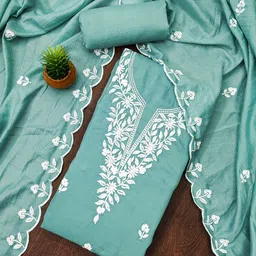 rangtulika ethnics Rangtulika Floral Embroidered Unstitched Dress Material-picture-33