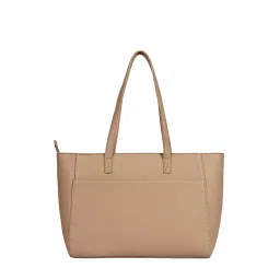 Eske Diane Beige Solid Vegan Leather Tote image 2
