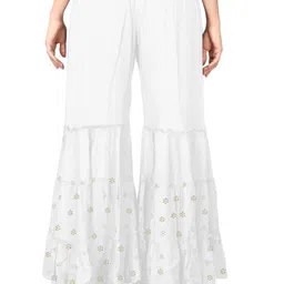 dharm house Women's Rayon Foil Print Sharara Palazzo Pants image 2