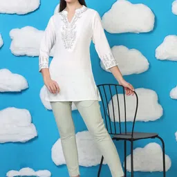 neonari Women Floral Embroidered Pure Cotton Kurti-picture-34