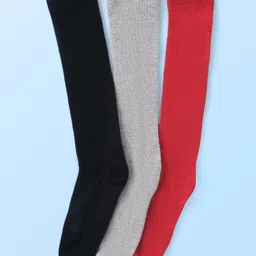 Pine Kids Knitted Silvadur Antimicrobial Full  Length Solid Color  Socks - Pack of 3 ( Color May Vary )-picture-33