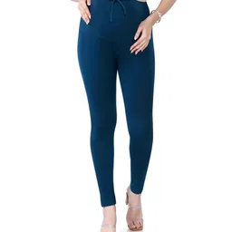 Bella Mama Full Length Solid Color Maternity Leggings With Tummy Band - Navy Blue-picture-26