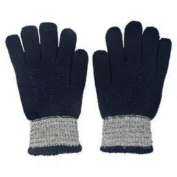 Kid-O-World Knit Colour Blocked Gloves - Blue-image-85