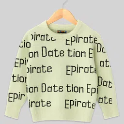 KUCHIPOO Fleece Knit Full Sleeves Typography Printed Sweatshirt - Grey & Black-image-8