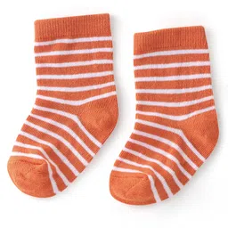 Cute Walk By Babyhug Anti-Bacterial Ankle Length Socks Striped  & Fruit Design Pack Of 3-  Red White & Blue image 2