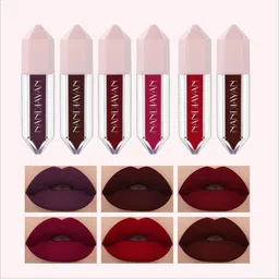 nandiayan Set Of 6 Dark Shade Waterproof Diamond Liquid Lipstick - 1.5 ml Each - Set A-picture-30