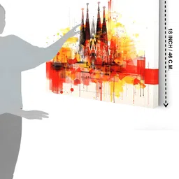 Aura White & Red 1 Piece Canvas Other Wall Paintings image 2