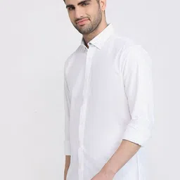 Park Avenue Men Slim Fit Solid Button-Down Collar Pure Cotton Casual Shirt image 3