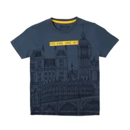 Pepe Jeans Kids Blue Graphic Print T-Shirt-image-96