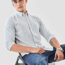 Snitch Men Slim Fit Striped Cotton Shirt-picture-34