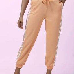 Ajile by Pantaloons Peach Cotton Striped Joggers-picture-4