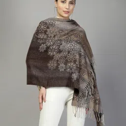 Mafadeny Brown Regular Fit Printed Stole-picture-19