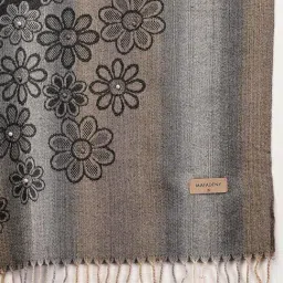 Mafadeny Black Regular Fit Printed Stole image 4