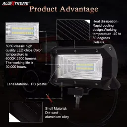 AllExtreme EX24FW1 5 Inch CREE Fog Light 24 LED Cube Waterproof Flood Lamp for Cars Truck SUV and Motorcycle (72W, White Light, 1 PC) image 4