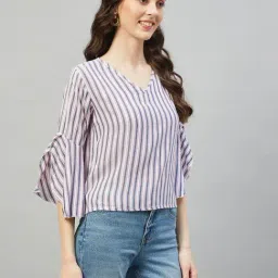 Chimpanzee White & Black Striped Top-image-67