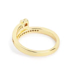 Carlton London Gold-Plated CZ-Studded Adjustable Finger Ring image 3