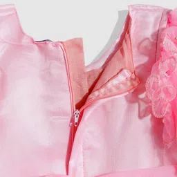 YK Flutter Sleeves Ruffled Net Fit & Flare Dress image 3