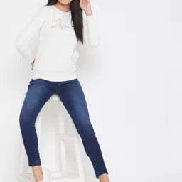 Crimsoune Club Women White Sweatshirt-image-89