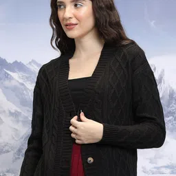 Tokyo Talkies Women Cable Knit Cardigan-picture-25