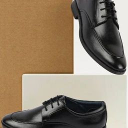 Fausto Men's Black Derby Shoes-picture-49