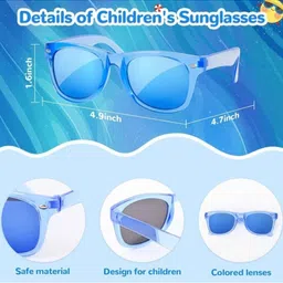 NESKA MODA Unisex Kids Black Lens & Yellow Sunglasses With UV Protected Lens image 5