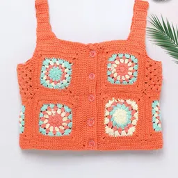 Naughty Ninos Floral Cotton Crochet Boxy Crop Top-picture-43