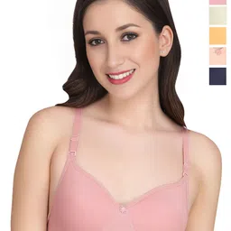 Liigne Women Pack of 5 Full Coverage Lightly Padded Bra-image-50
