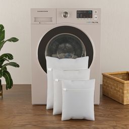 Aura 3Pcs White Reusable Mesh Laundry Bag With Zippers-picture-43