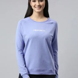 Enamor Lilac Cotton Graphic Print Sweatshirt-picture-36